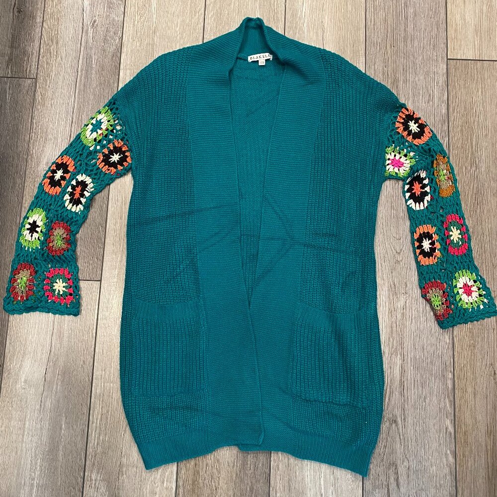 Blakeley cardigan with crocheted sleeves - One size